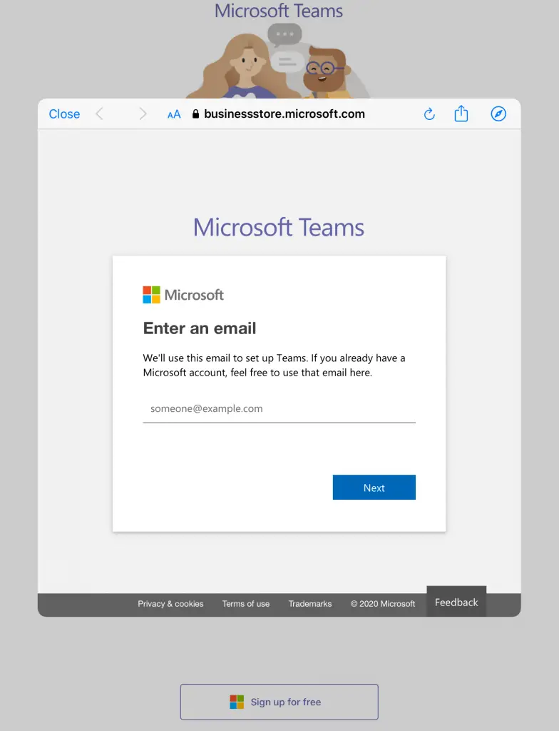 註冊 Microsoft Teams