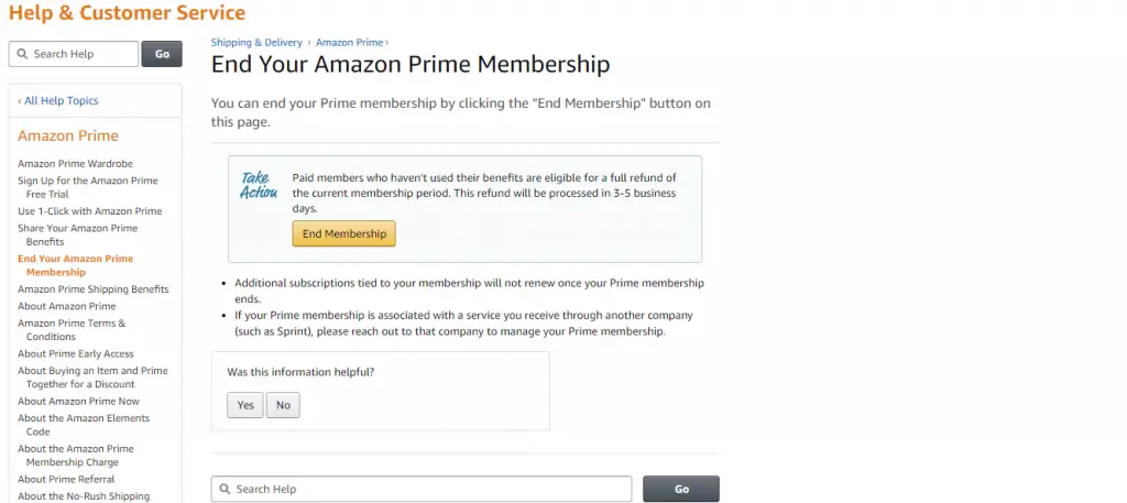 點擊終止會員資格 - 如何取消 Amazon Prime