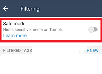 關閉 Tumblr Android 安全模式