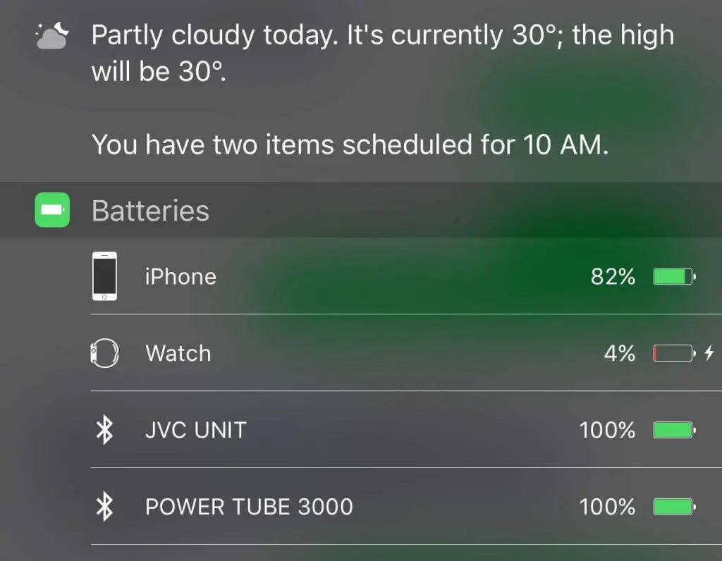 iPhone 上的 WatchOS 電池