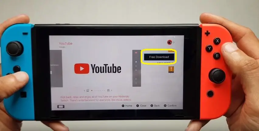 Nintendo Switch 上的 YouTube