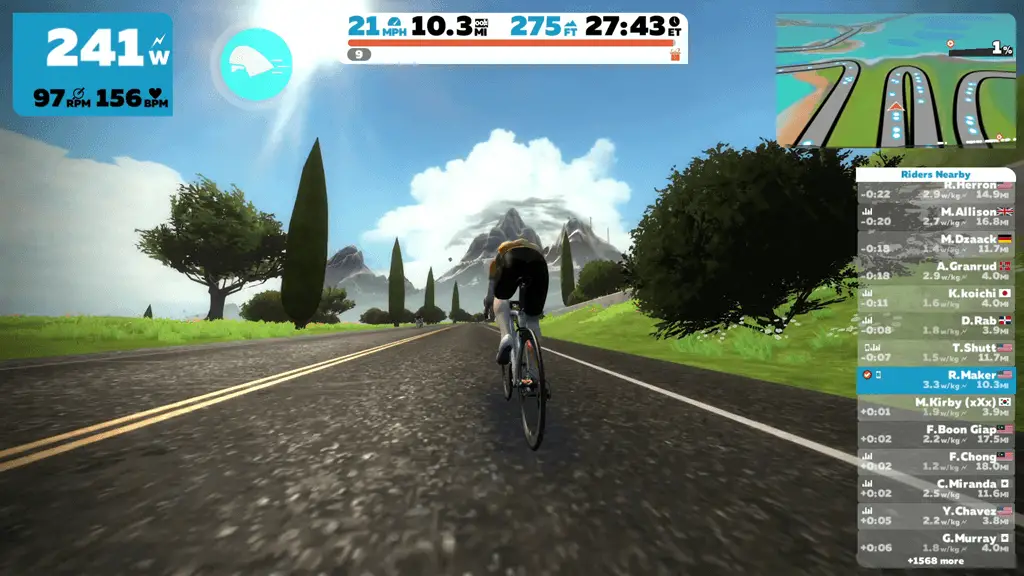 Apple TV 上的 Zwift