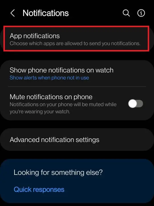 Mag-click sa opsyon sa Mga Notification ng App