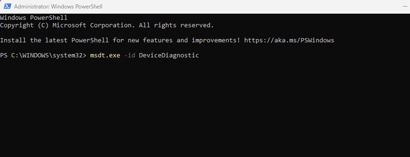 MSDT.EXE -ID DEVICEDICENGNOSTIC