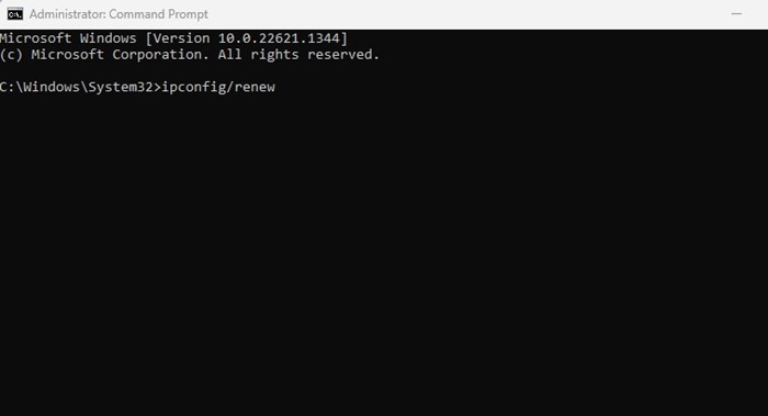ipconfig/發行版