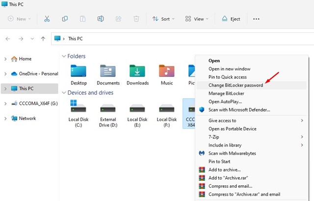 BitLocker-Passwort ändern