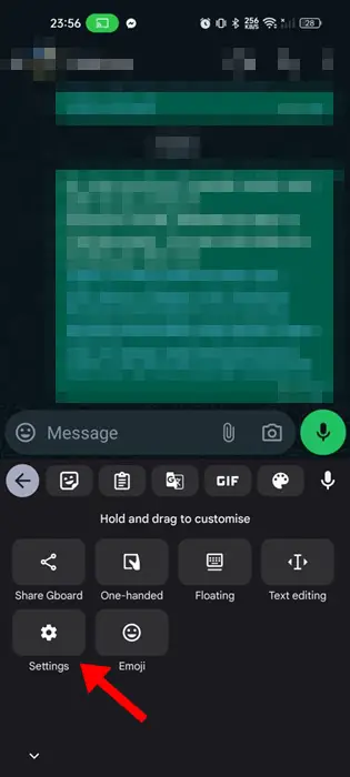 設置齒輪圖標