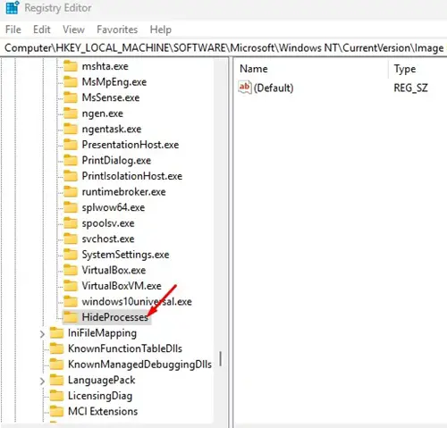 hideprocesses