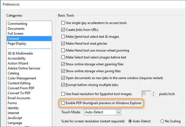 使用Adobe Acrobat在Windows上查看PDF縮略圖