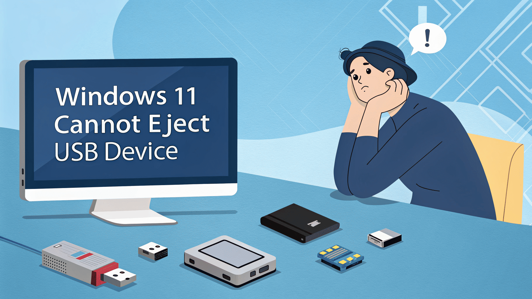 Windows 11 無法彈出外部硬盤驅動器的錯誤畫面
