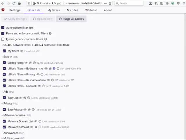 帶有Ublock起源的Firefox