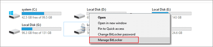選擇選項“管理bitlocker”