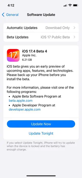 iOS 17.4公共beta